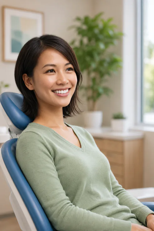 Relaxed patient in the dental chair before therapeutic Botox treatment for TMD and bruxism at Dentistry On The Path in Downtown Toronto